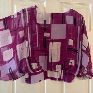 Alfani Purple Geometric Women's Blouse